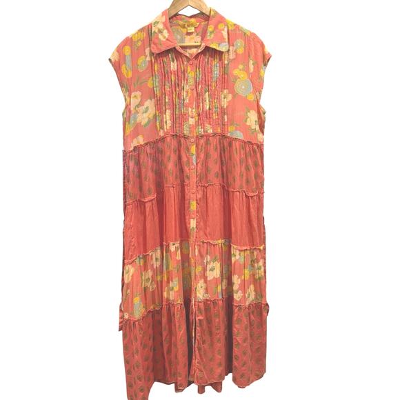 Cottagecore floral print button-down April Cornell dress, pink, size Medium - Picture 13 of 13